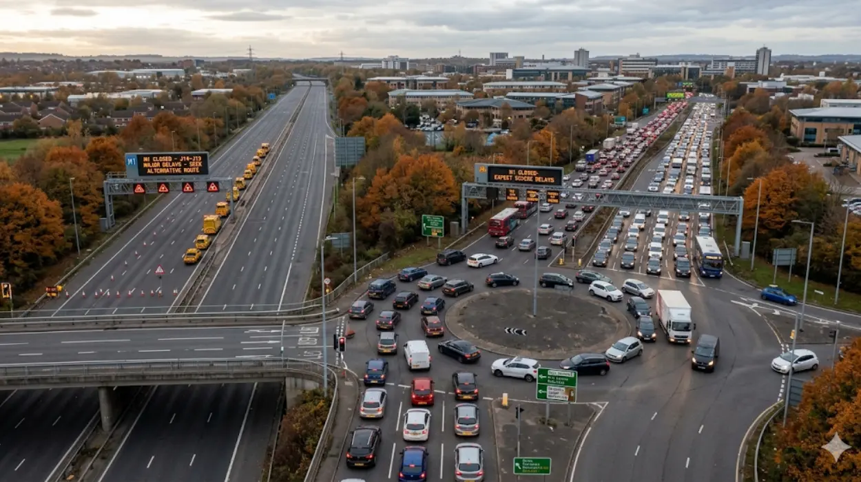 M1 Shutdown Sparks Major Route Chaos at Milton Keynes 2026