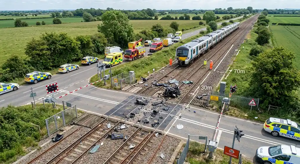 How did the collision unfold at Dimmocks Cote level crossing