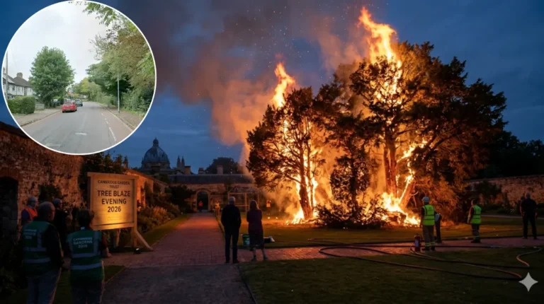 Tree Blaze Torches Cambridge Garden in 2026