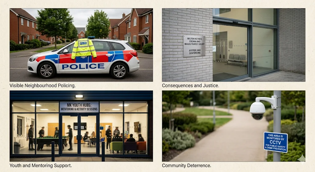 What position did he take on crime, policing and community safety