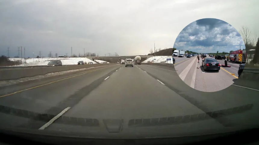9-Vehicle Crash on Highway 401 Leaves Kitchener Driver Dead