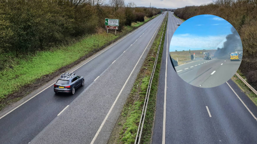 A14 Partially Closed After Vehicle Fire Causes Traffic Delays, Cambridge 2026